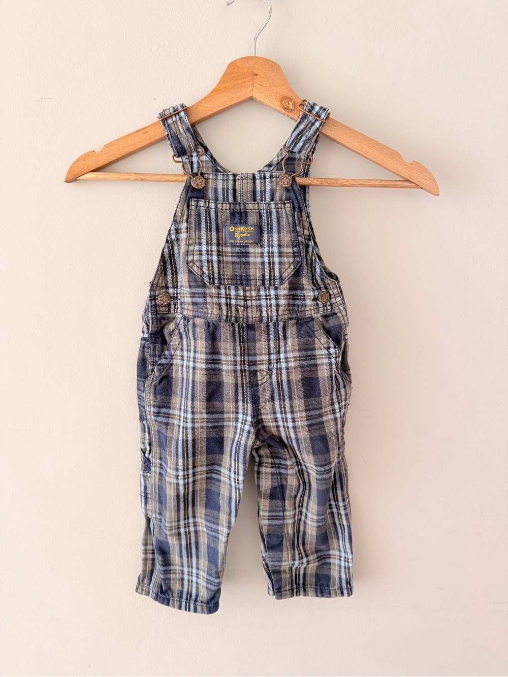 12M OshKosh B'gosh Plaid Overalls